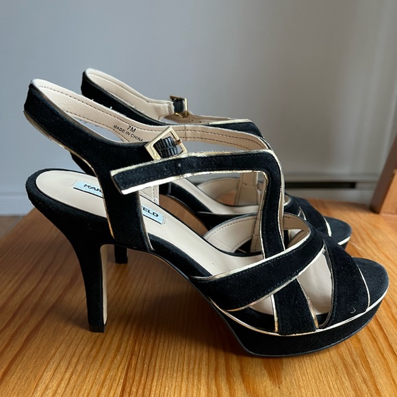 KARL LAGERFELD - ELOISE PLATFORM STILETTO SANDALS IN BLACK - Picture 4 of 5